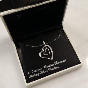 NWT Genuine Diamond Sterling Silver Pendant wchain